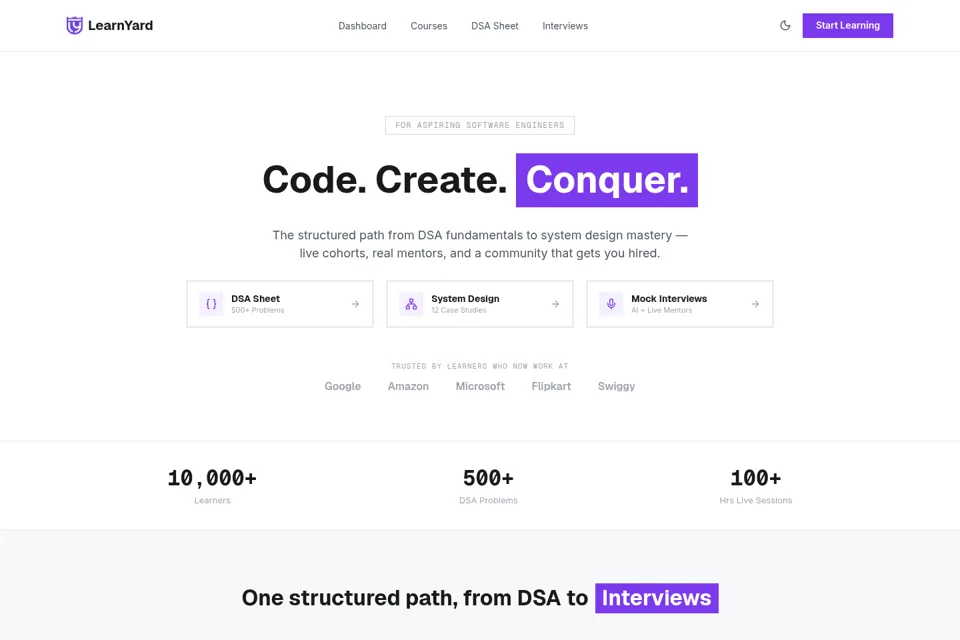 Landing page preview