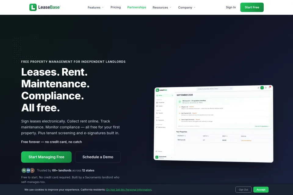 Aperçu de la landing page