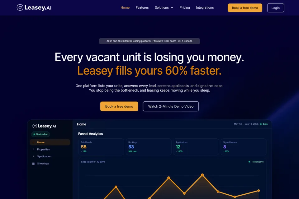 Aperçu de la landing page