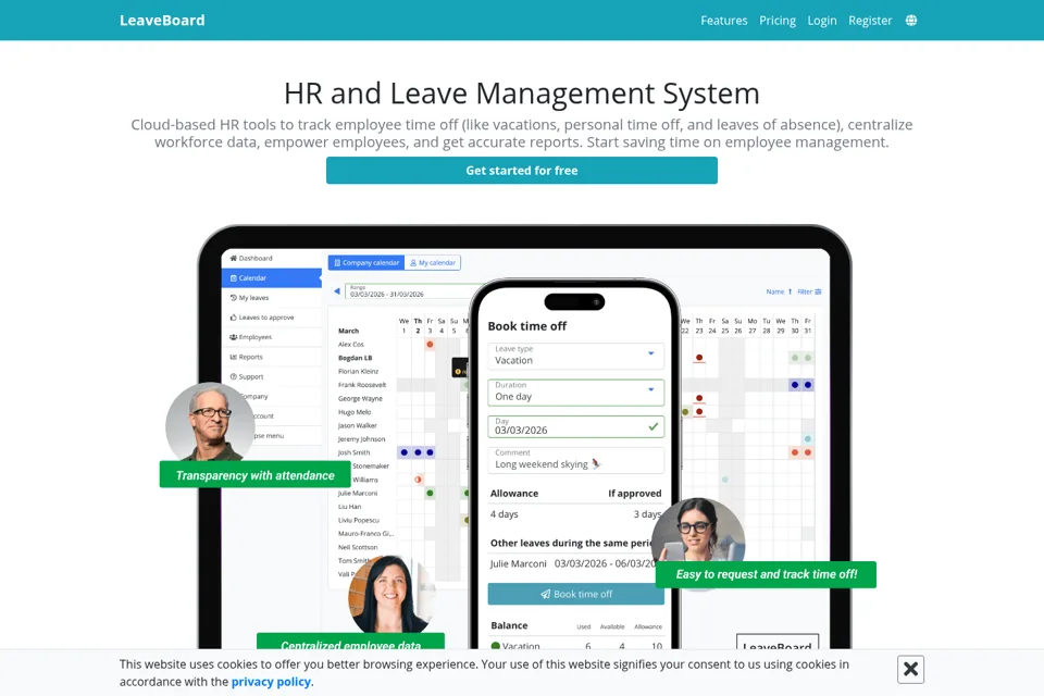 Aperçu de la landing page