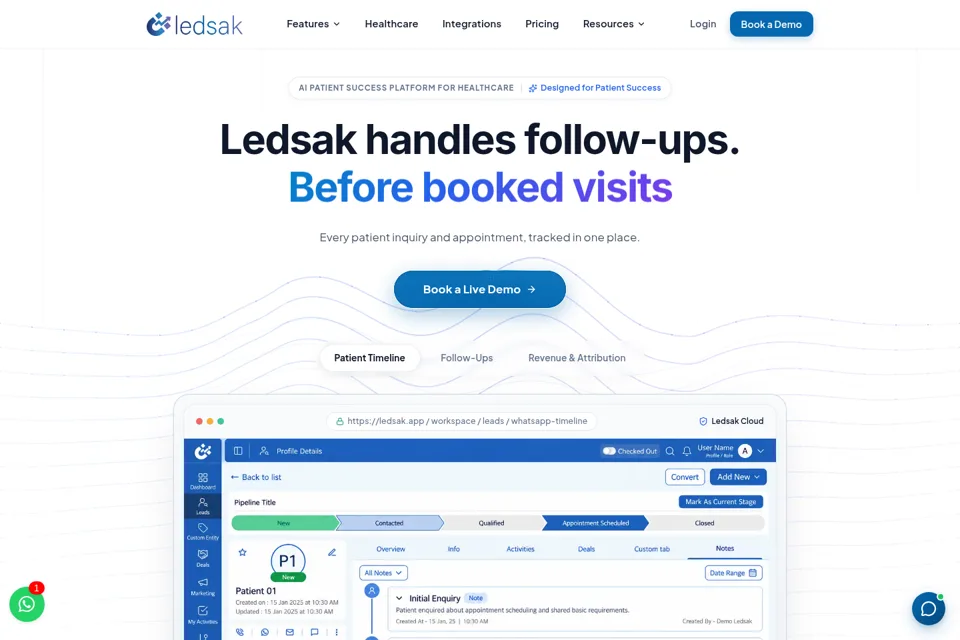 Aperçu de la landing page