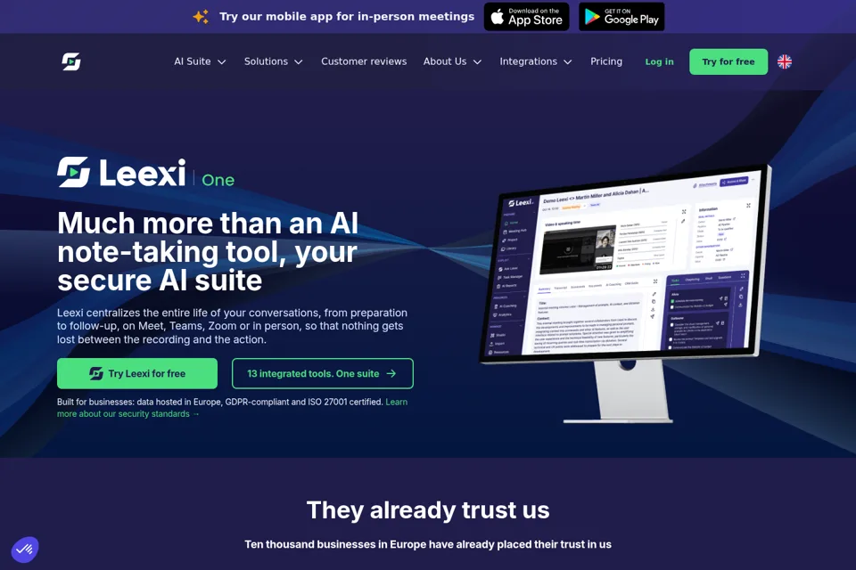 Aperçu de la landing page