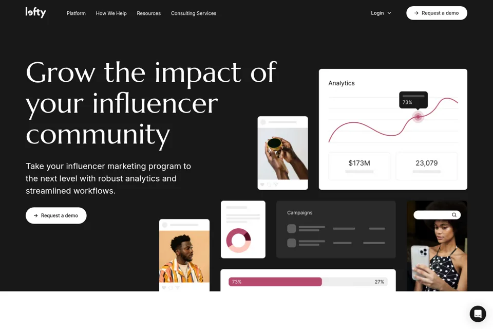 Aperçu de la landing page