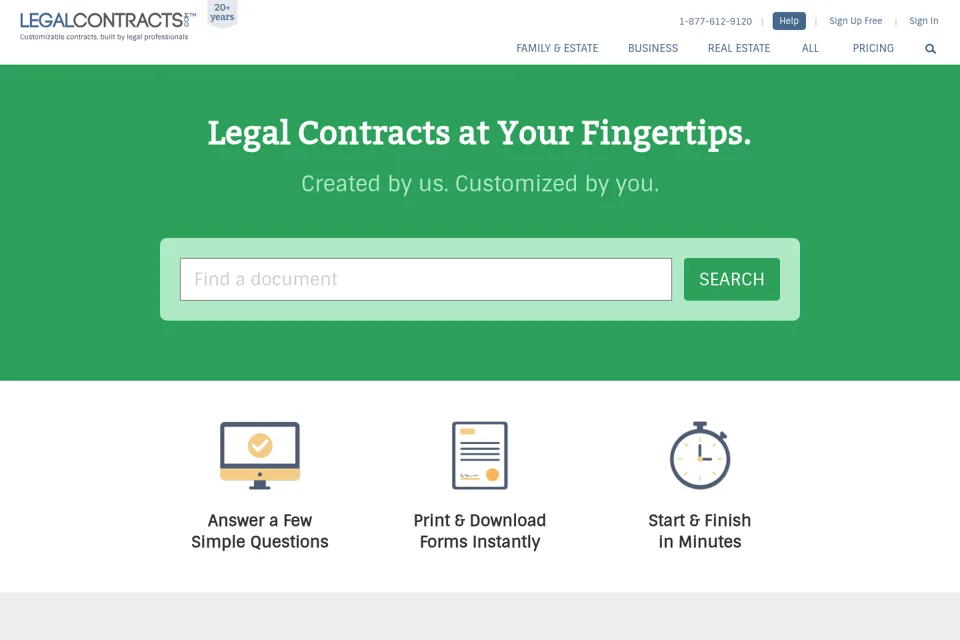 Aperçu de la landing page