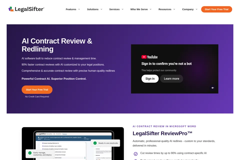 Aperçu de la landing page