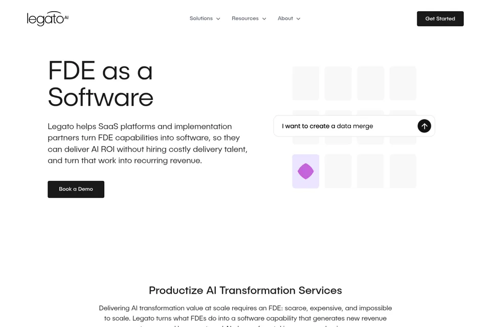 Aperçu de la landing page