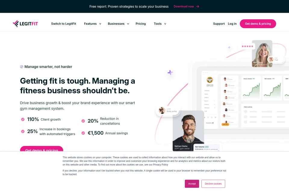 Aperçu de la landing page