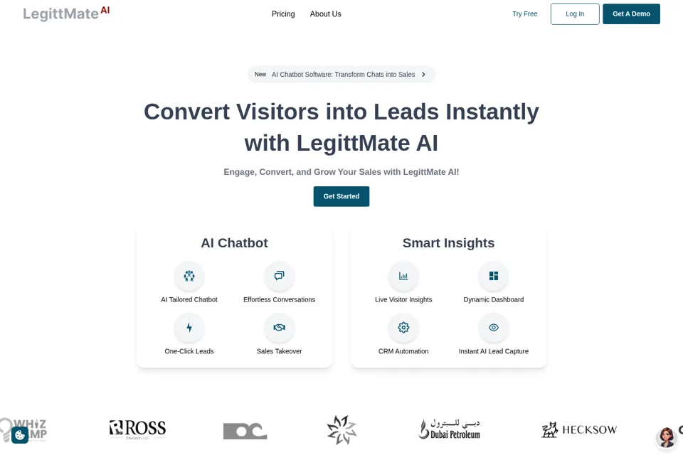 Aperçu de la landing page