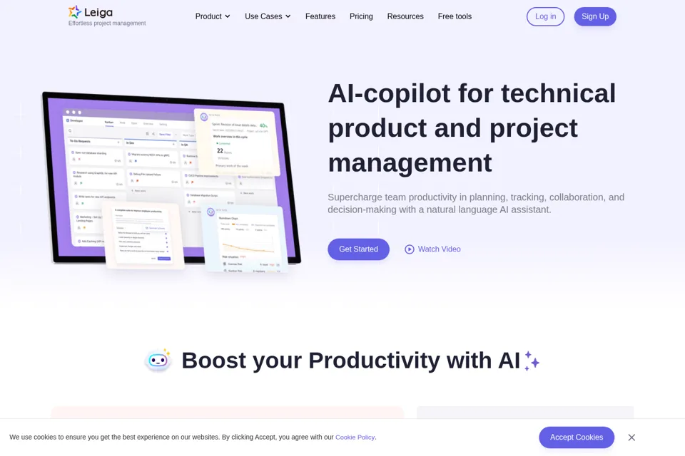 Aperçu de la landing page