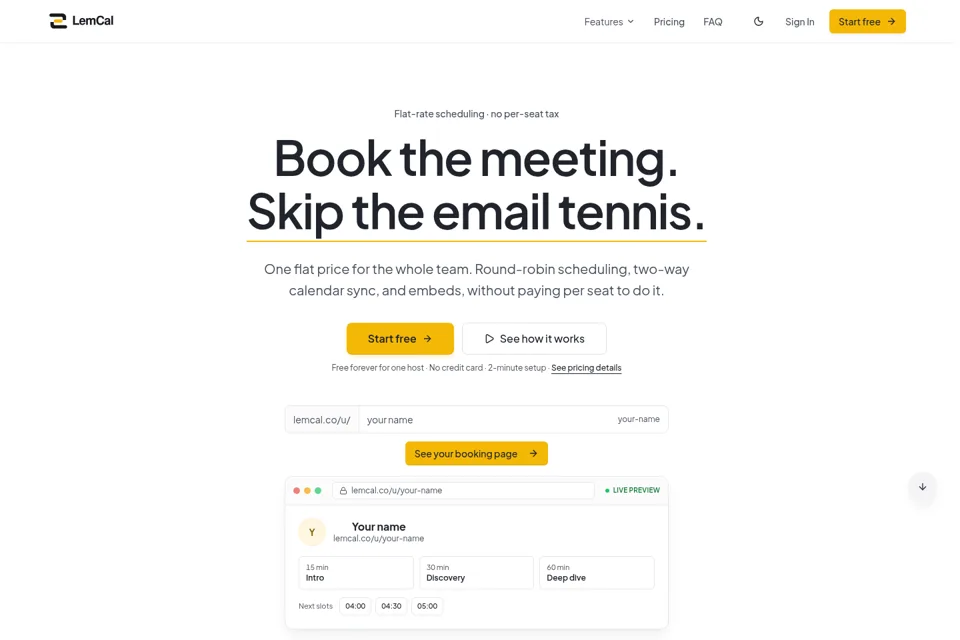 Landing page preview