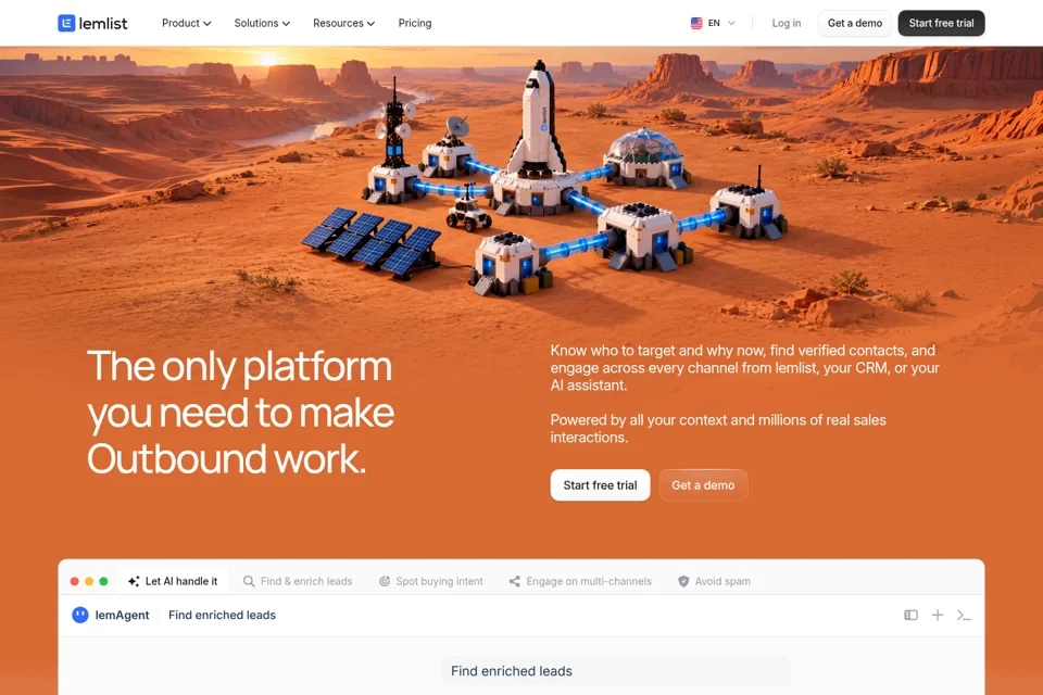 Aperçu de la landing page