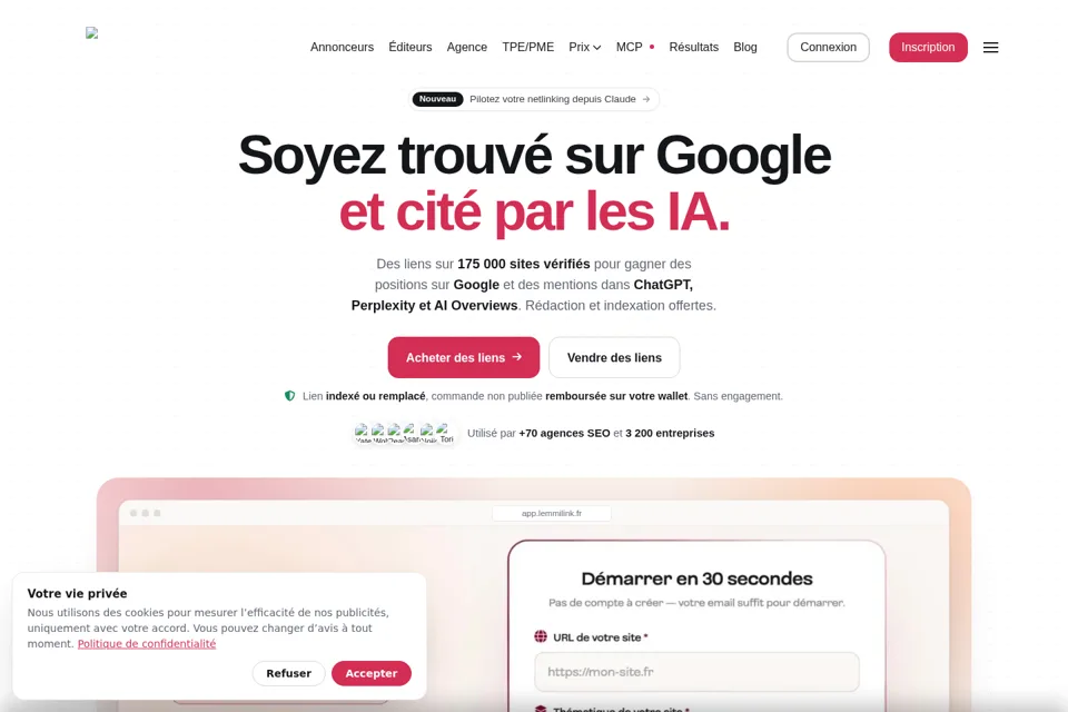 Landing page preview