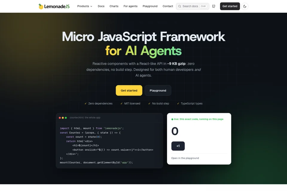 Aperçu de la landing page