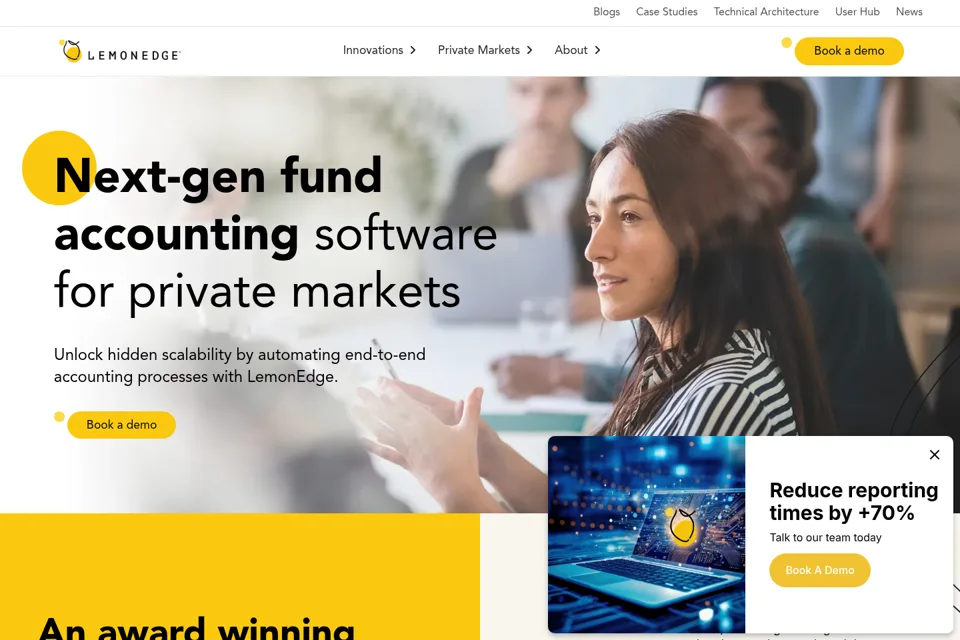 Aperçu de la landing page