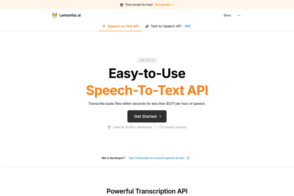 Aperçu de la landing page