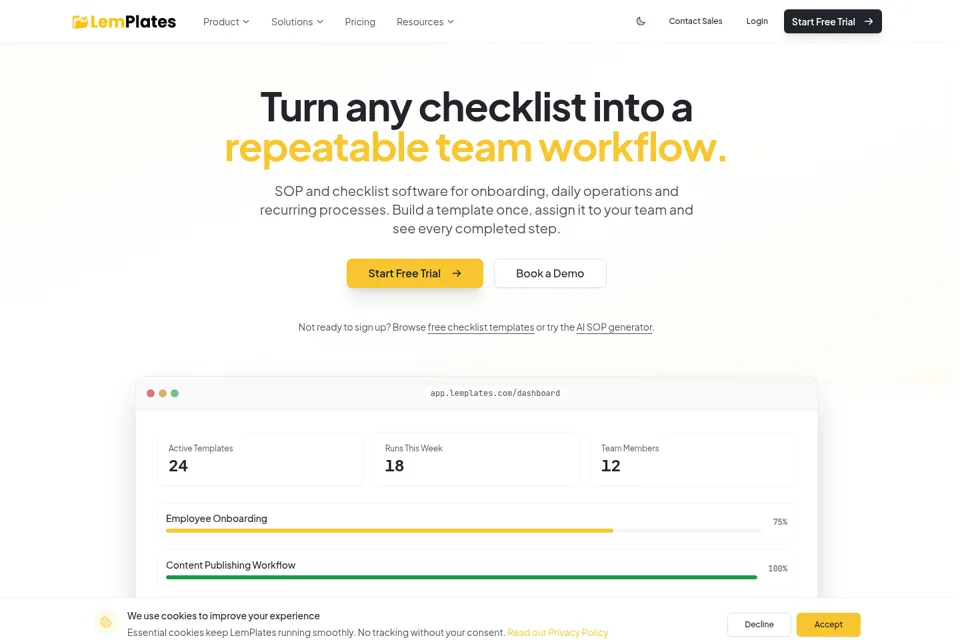 Aperçu de la landing page