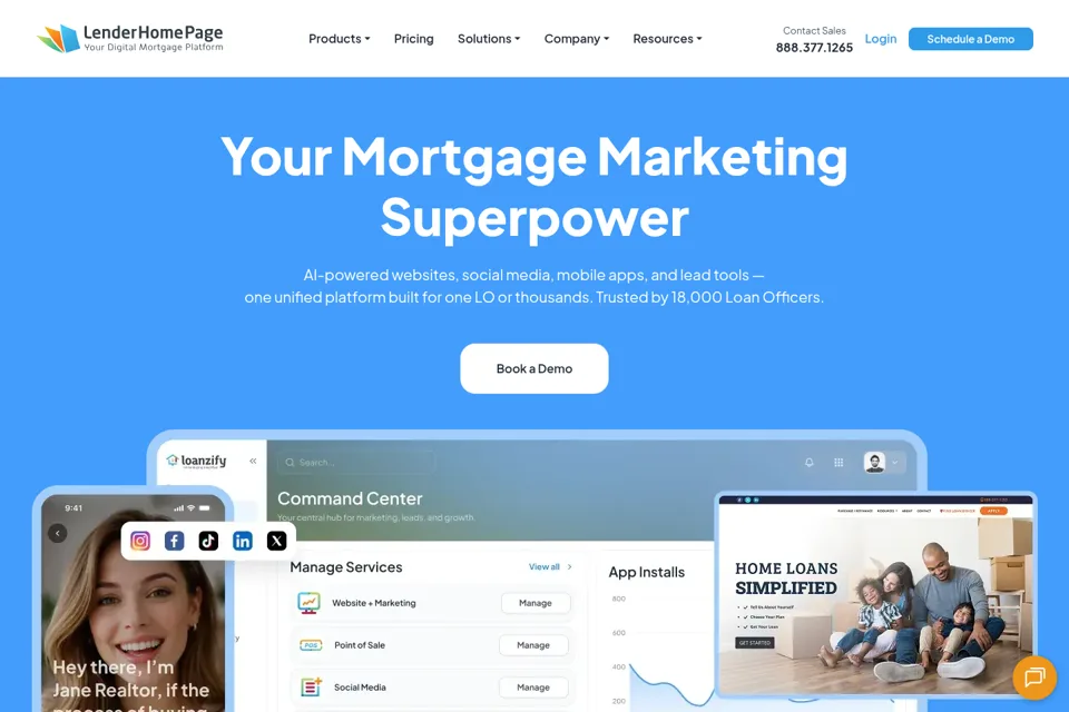 Aperçu de la landing page