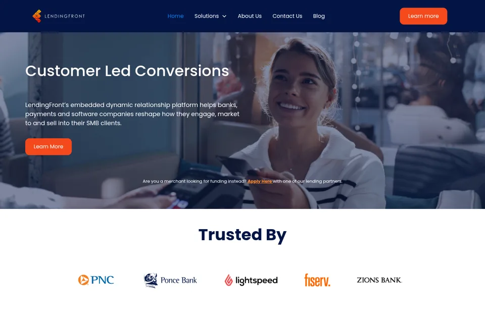 Aperçu de la landing page