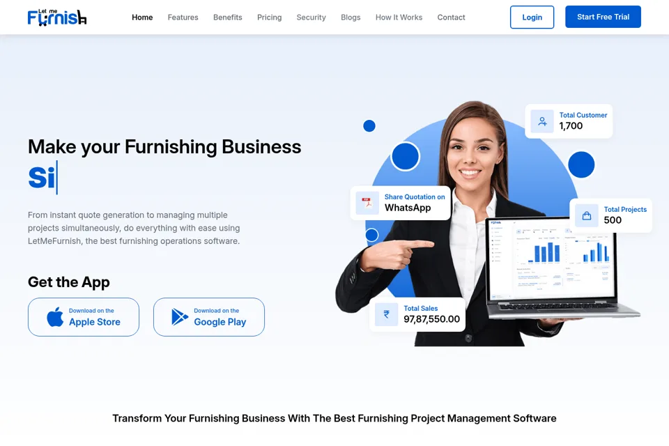 Aperçu de la landing page