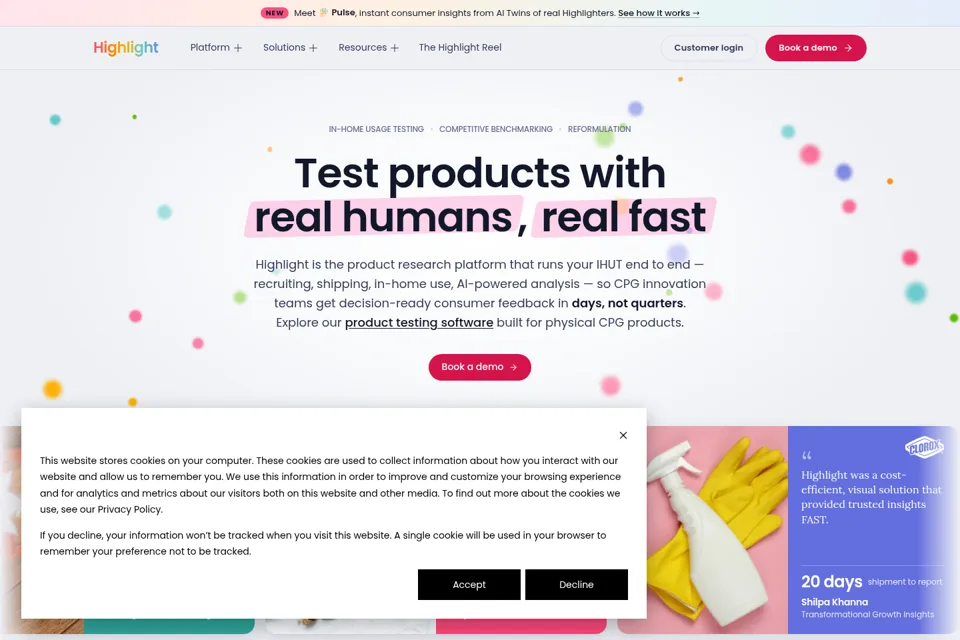 Aperçu de la landing page