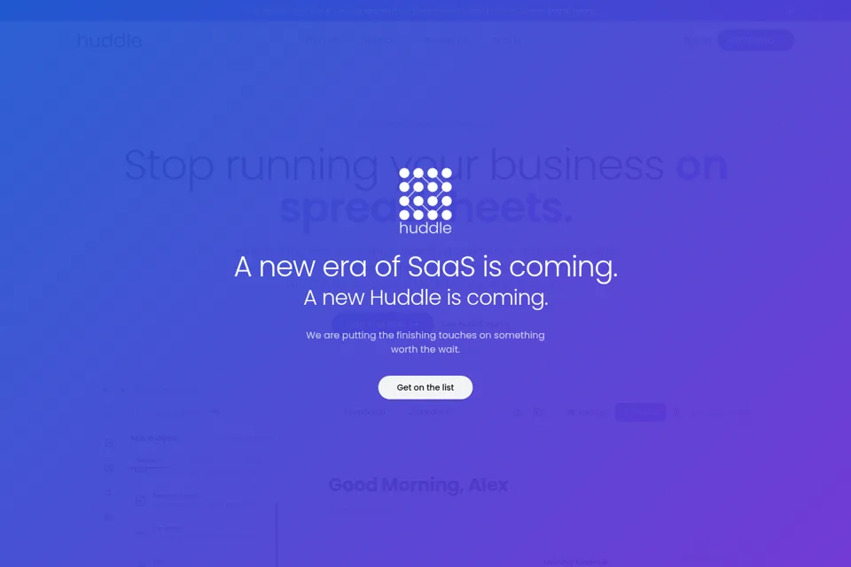 Aperçu de la landing page