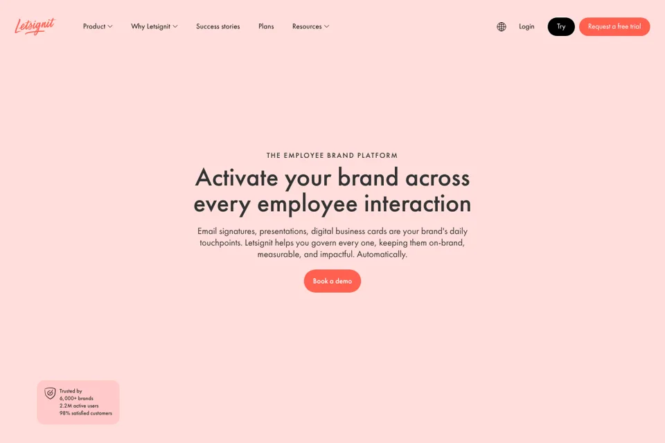Aperçu de la landing page