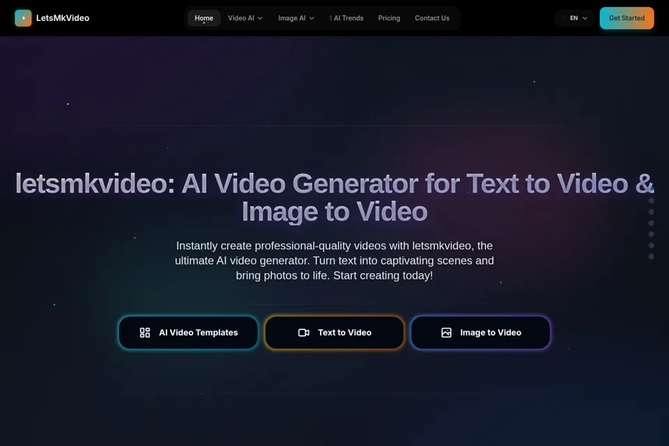 Aperçu de la landing page