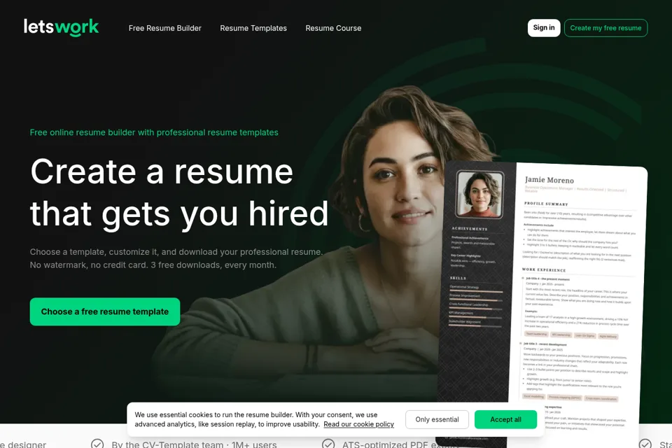 Landing page preview