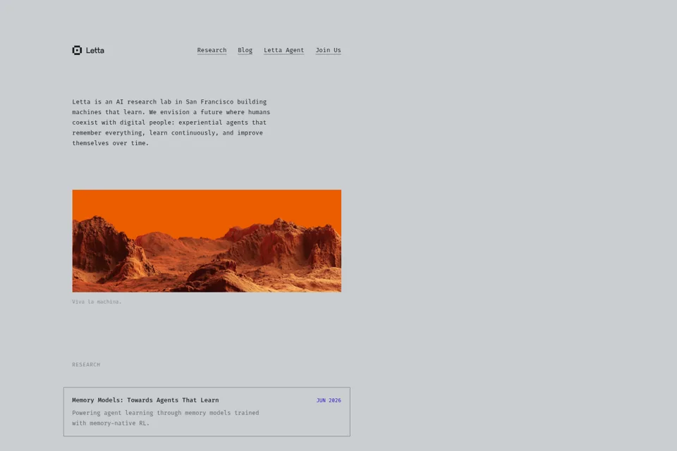 Aperçu de la landing page