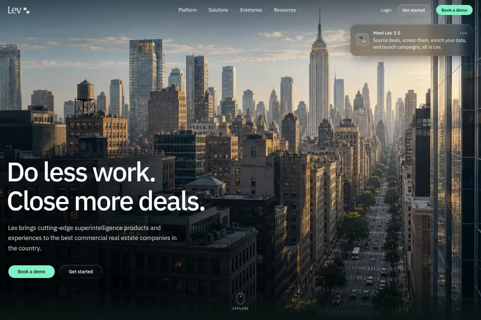 Aperçu de la landing page