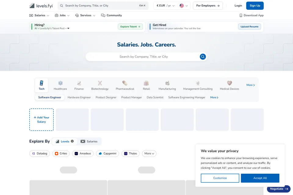 Aperçu de la landing page