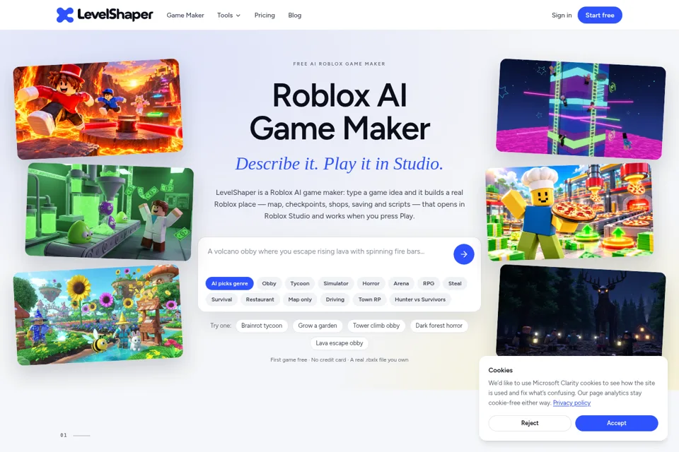 Aperçu de la landing page