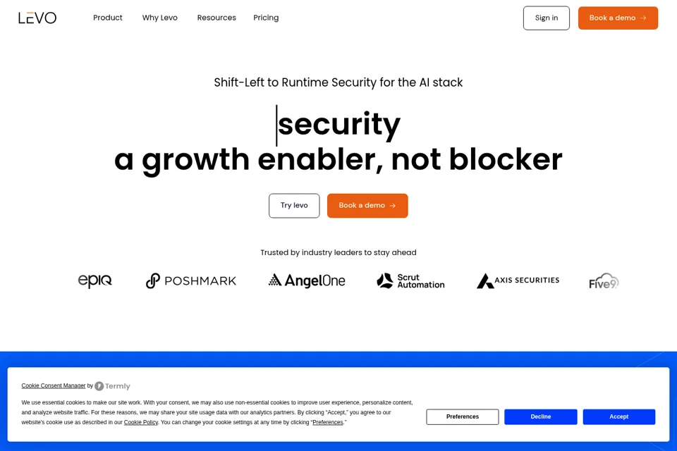 Aperçu de la landing page