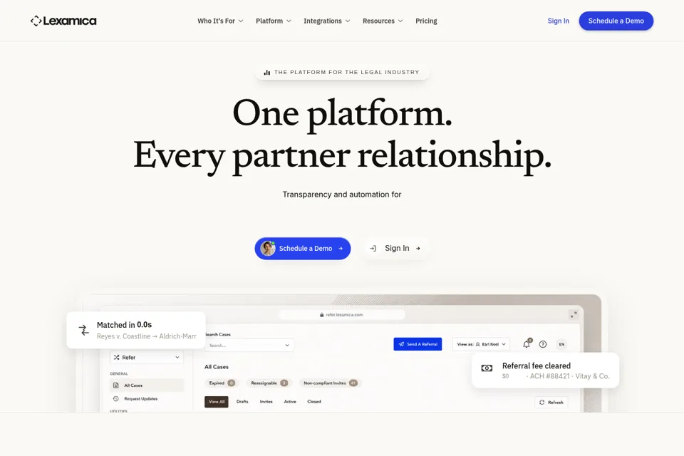 Aperçu de la landing page