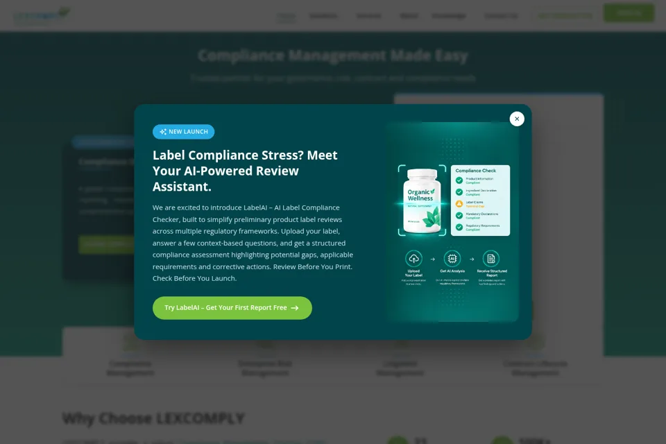 Aperçu de la landing page