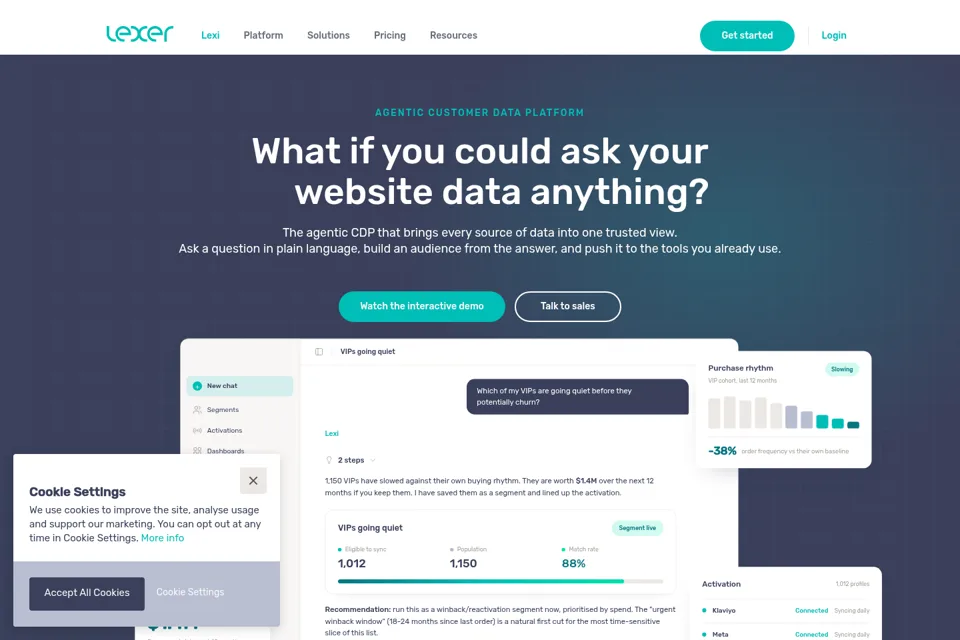 Aperçu de la landing page