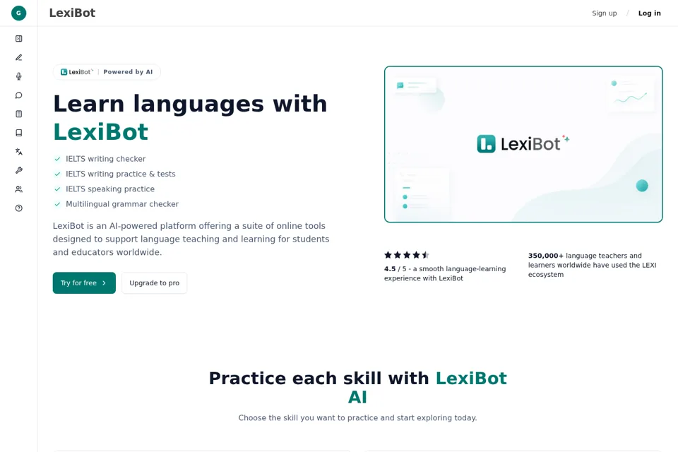 Aperçu de la landing page