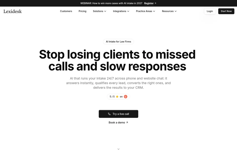 Aperçu de la landing page