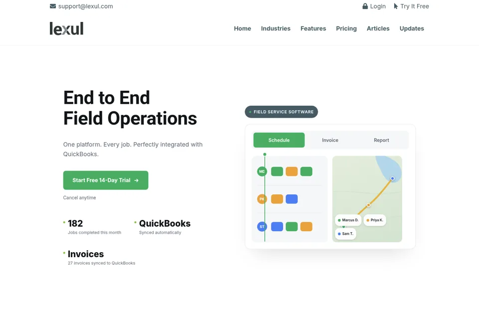 Aperçu de la landing page
