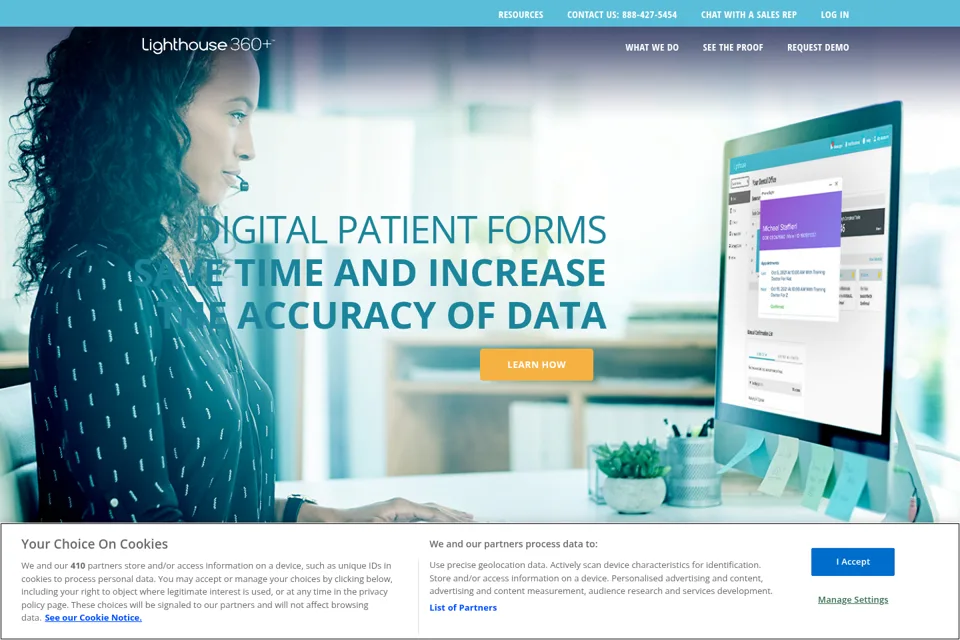 Aperçu de la landing page