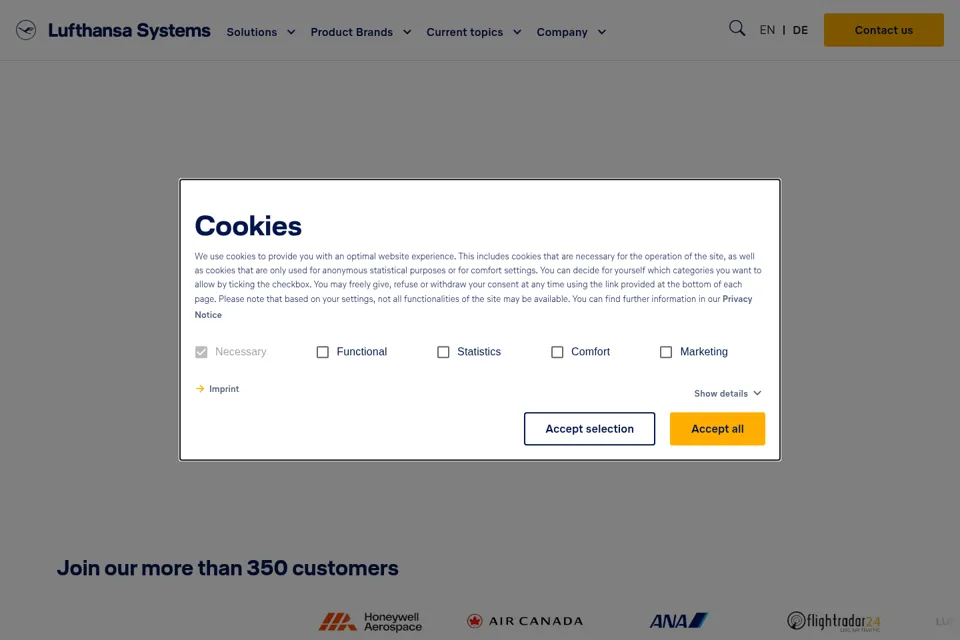 Aperçu de la landing page