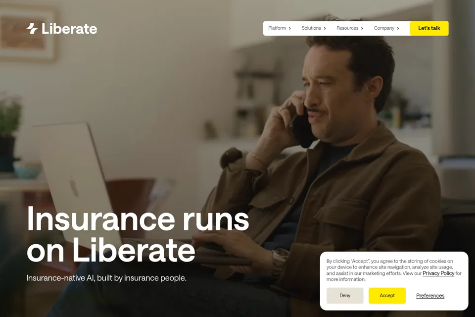 Aperçu de la landing page