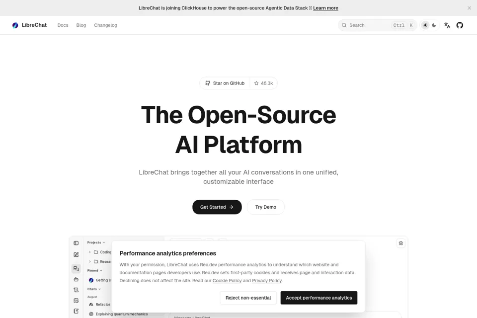 Aperçu de la landing page