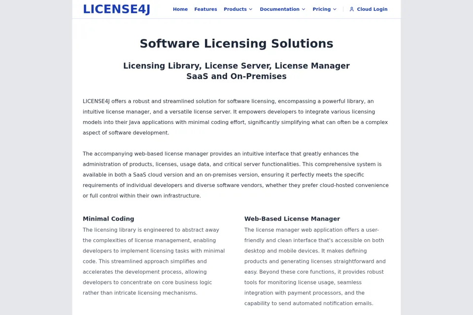 Aperçu de la landing page