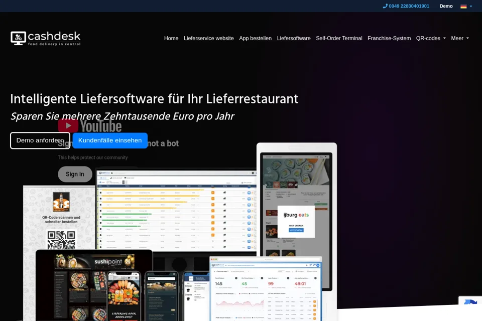 Aperçu de la landing page