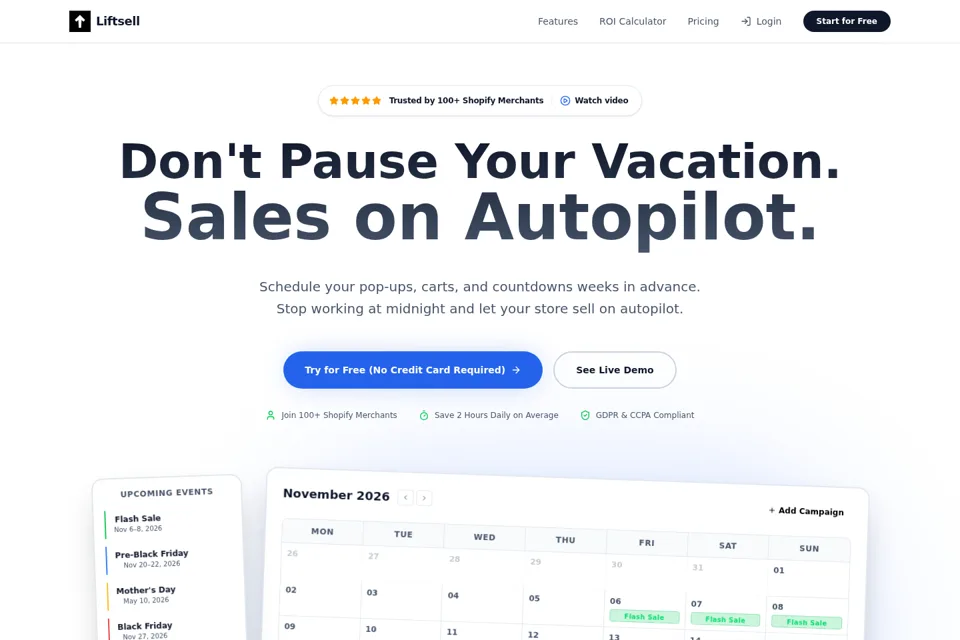 Landing page preview