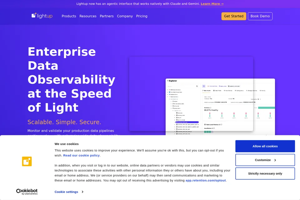Aperçu de la landing page