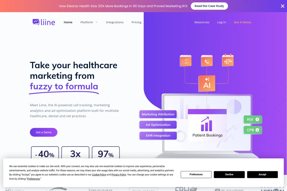 Aperçu de la landing page