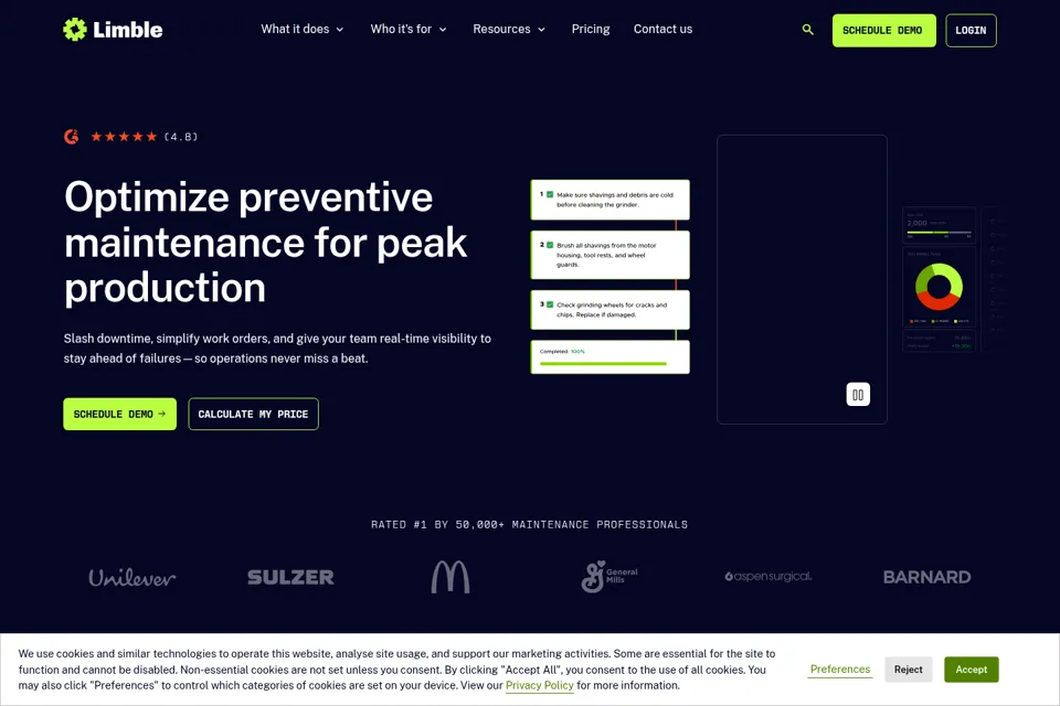 Aperçu de la landing page