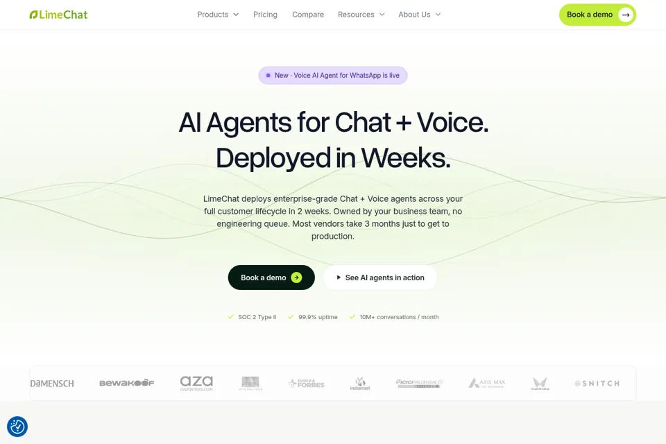 Aperçu de la landing page
